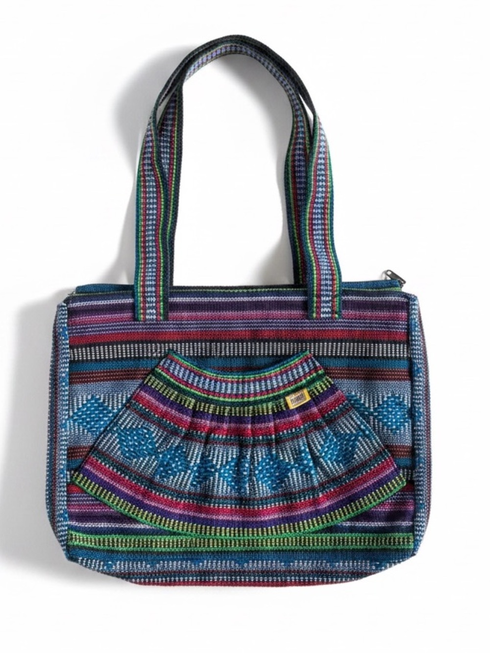 Pinzon Handwoven Boho Tote Bag Multicolor Striped Woven Shoulder Bag Travel O/S
